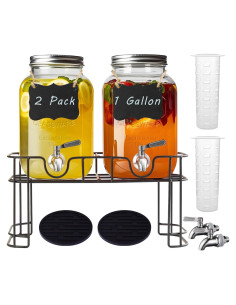 Dispensador de Bebidas de Vidrio Galssmagic 3.78L 2 Piezas