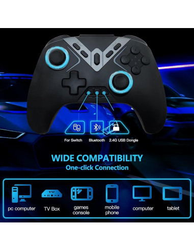 Controlador Inalámbrico YTXXDEUS con Joystick Hall y Giroscopio