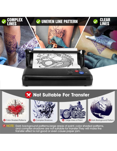 Impresora de Plantillas de Tatuaje PMOTPKOM con 20 Hojas