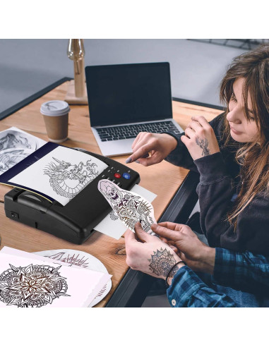 Impresora de Plantillas de Tatuaje PMOTPKOM con 20 Hojas