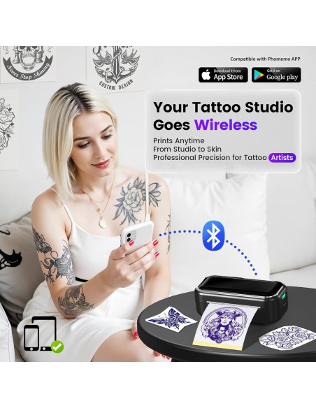 Impresora de Plantillas de Tatuajes Ponek TP31 Bluetooth