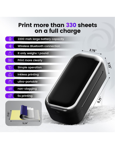 Impresora de Plantillas de Tatuajes Ponek TP31 Bluetooth