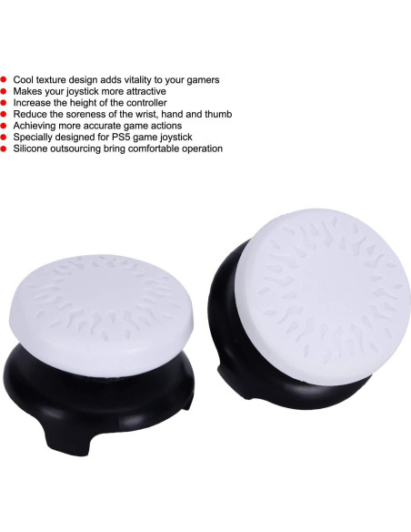 Tapa de Joystick Dilwe 2 Pcs Silicona para PS4 Blanco