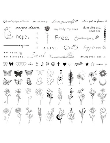 Tatuajes Temporales Realistas TATUWST - 60 Hojas 185 Pcs