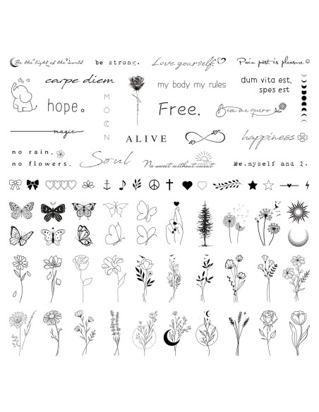 Tatuajes Temporales Realistas TATUWST - 60 Hojas 185 Pcs