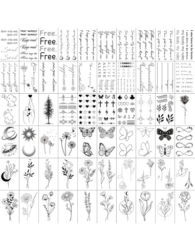 Tatuajes Temporales Realistas TATUWST - 60 Hojas 185 Pcs