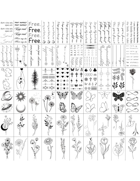 Tatuajes Temporales Realistas TATUWST - 60 Hojas 185 Pcs