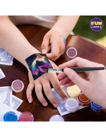 Kit de Tatuajes Temporales FunKidz con 106 Plantillas y Marcadores