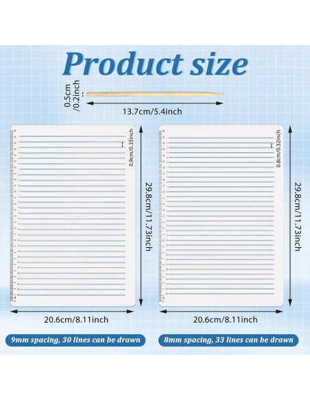 Plantilla de stencil de línea recta 2 PCS InnoHHustle 30.5x23 cm