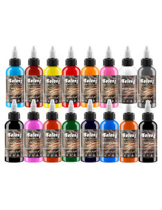 Kit de Tinta para Tatuajes Solong 16 Colores 30ml Profesional