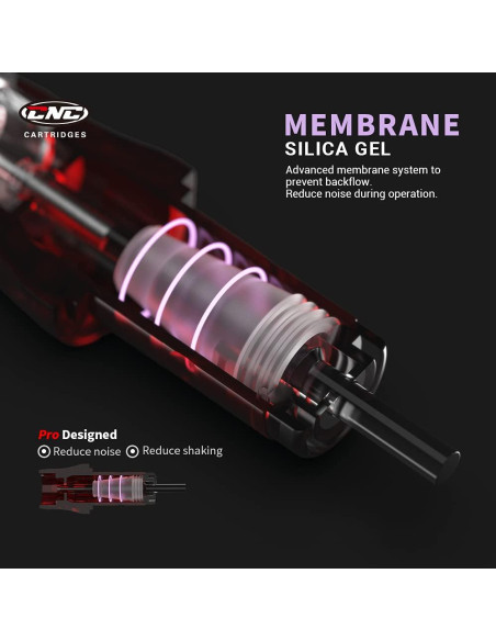 Cartucho de Agujas de Tatuaje CNC 5RL 20 Pcs Redondas con Membrana
