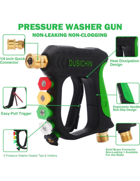 DUSICHIN Pistola de Lavado a Presión con Caño de Espuma 1.31 kg