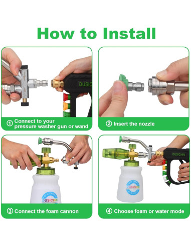 DUSICHIN Pistola de Lavado a Presión con Caño de Espuma 1.31 kg