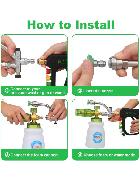 DUSICHIN Pistola de Lavado a Presión con Caño de Espuma 1.31 kg