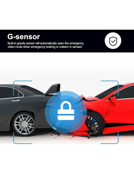 CAMECHO Cámara de Espejo 4.5" Doble Lente 1080P HD Auto