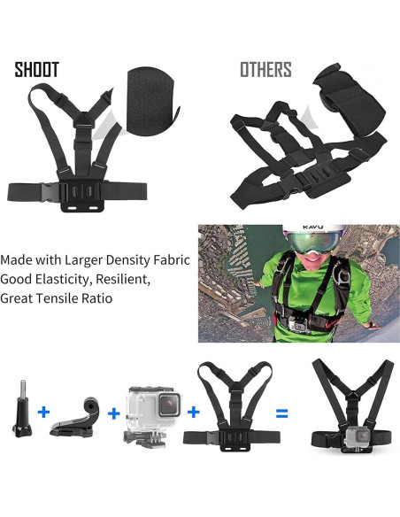 Kit de Accesorios SHOOT 10 en 1 para GoPro Hero 13-3 y SJ4000