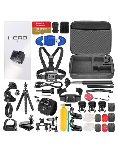 Cámara de Acción GoPro Hero 4K + Tarjeta 128GB + Accesorios