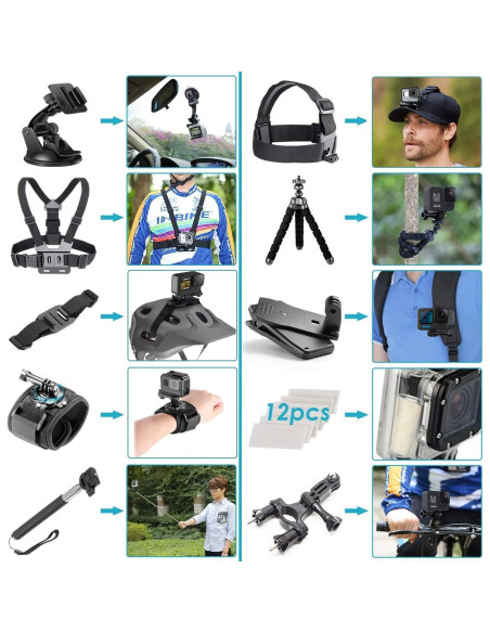 Cámara de Acción GoPro Hero 4K + Tarjeta 128GB + Accesorios