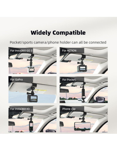 Soporte de Visera Solar para Coche Flymile CV1 - Compatible con GoPro e Insta360