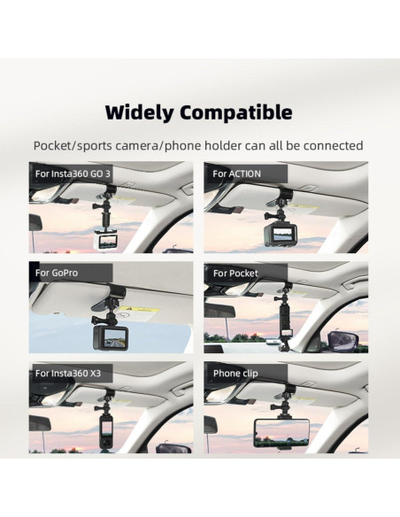 Soporte de Visera Solar para Coche Flymile CV1 - Compatible con GoPro e Insta360