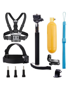 Paquete de Accesorios para Cámara de Acción VVHOOY - Soporte de Pecho, Trípode y Empuñadura Flotante