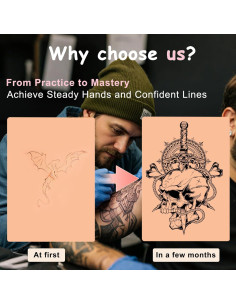 Piel de Práctica para Tatuaje YIENFBEV - 10 Piezas 3mm 2