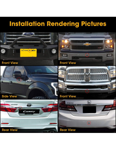 Cámara de visión trasera NATIKA WD-012 HD 720P impermeable