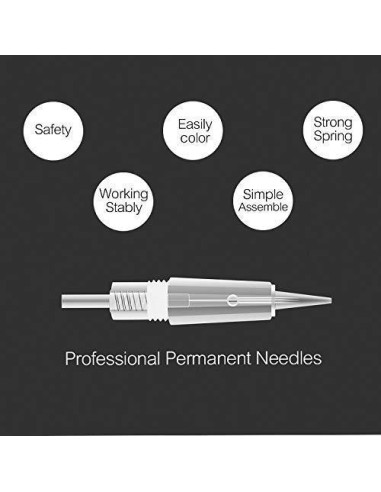 10 Agujas de Maquillaje Permanente Mellie 1P 0.64mm Esterilizadas