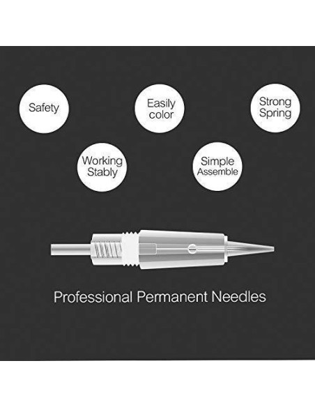 10 Agujas de Maquillaje Permanente Mellie 1P 0.64mm Esterilizadas