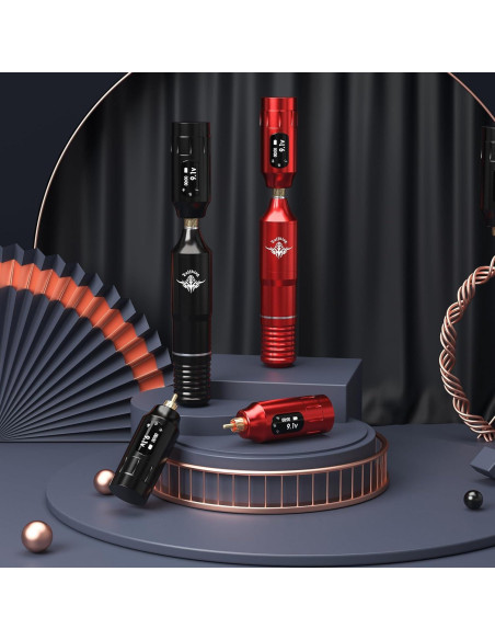 Kit de Máquina de Tatuaje Inalámbrica Ybeauty 45 Piezas Rojo Kit de Máquina de Tatuaje Inalámbrica Ybeauty 45 Piezas Rojo