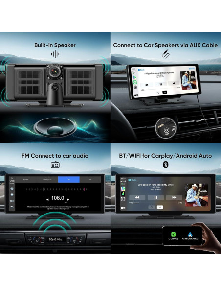 Estéreo Inalámbrico GTRUI D96 9.26" con Carplay y Android Auto