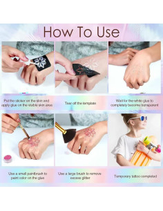 Kit de Tatuajes Temporales de Brillo Wxfhtda para Niños 1008 Pcs 2