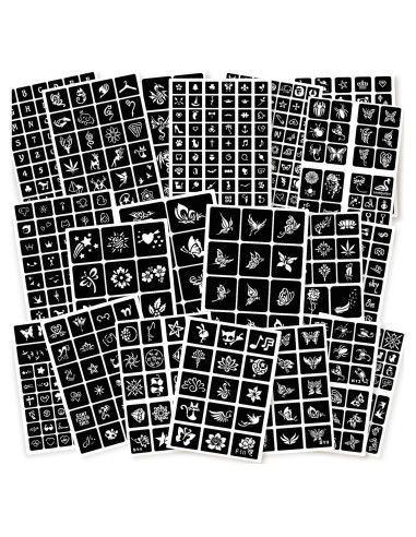 Kit de Plantillas de Tatuajes Temporales ChurlChurl 575pcs