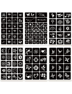 Kit de Plantillas de Tatuajes Temporales ChurlChurl 575pcs 2