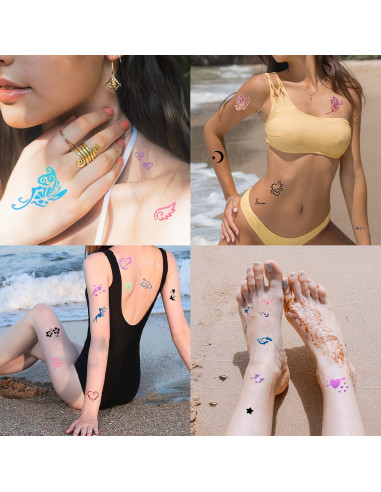 Kit de Plantillas de Tatuajes Temporales ChurlChurl 575pcs