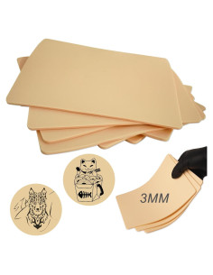 Kit de Piel de Práctica para Tatuaje Emalla 3mm Doble Cara 8 Piezas