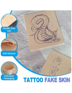 Kit de Piel de Práctica para Tatuaje Emalla 3mm Doble Cara 8 Piezas 2