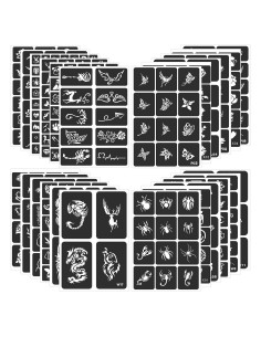 Kit de Plantillas de Tatuajes de Henna FANOST - 24 Hojas 400 Diseños