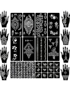 Plantillas de Tatuajes Temporales Koogel - 18 Hojas de Henna 2