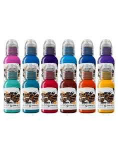 Kit de Tinta de Tatuaje Profesional World Famous 12 Colores 354.88 ml
