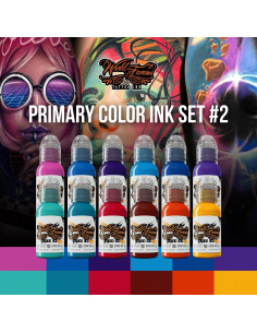Kit de Tinta de Tatuaje Profesional World Famous 12 Colores 354.88 ml 2