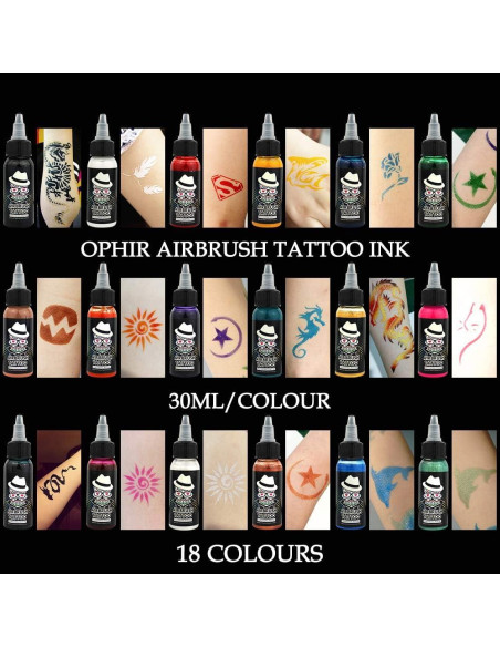 Tinta de Tatuaje Temporal OPHIR 30ML para Aerógrafo Azul