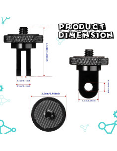 Adaptador de Montaje de Trípode Frienda 4 Piezas Aluminio 1/4 2