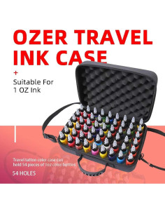 Estuche de Tinta para Dibujo OZER - Capacidad 54 Botellas 29.57 ml 2