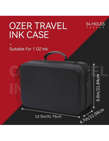 Estuche de Tinta para Dibujo OZER - Capacidad 54 Botellas 29.57 ml