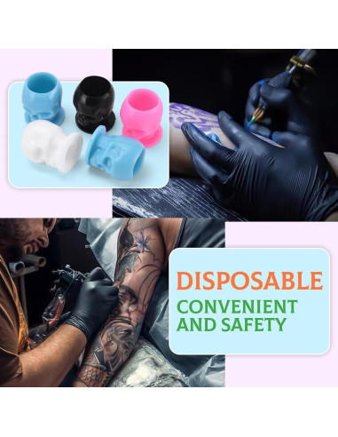 200 Copas de Tinta Desechables BAMTTOO - Diseño Calavera