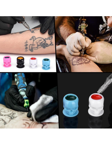 200 Copas de Tinta Desechables BAMTTOO - Diseño Calavera