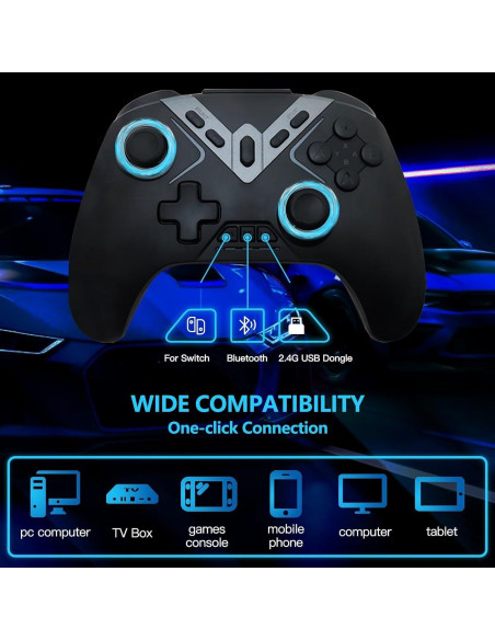 Controlador Inalámbrico GRABOTE con Joystick y Giroscopio