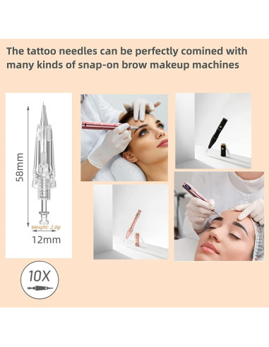Agujas PMU Desechables 10 PCS 1P/1R para Microblading