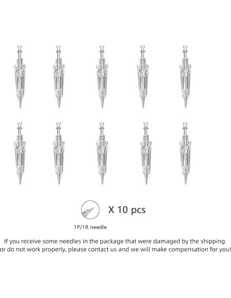 Agujas PMU Desechables 10 PCS 1P/1R para Microblading